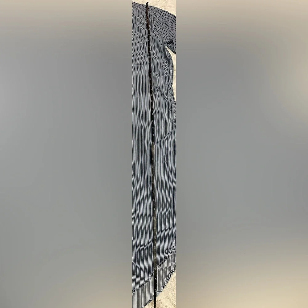 GAP pinstripe long-sleeve button-down shirt dress - Picture 6 of 11